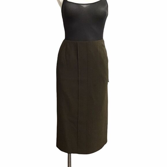 ASPESI Brown A-Line Midi Skirt  Size 42 - Picture 3 of 16